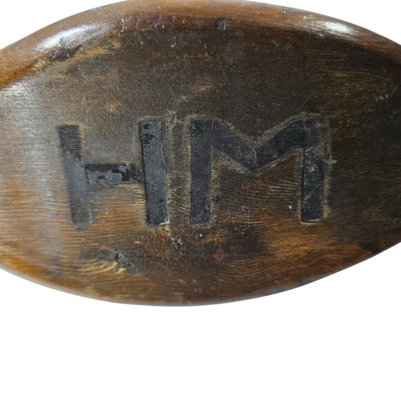 Hand-Carved Wooden Duck Figurine Signed HM 12" Vtg Rustic Decor Sculpture - Picture 5 of 6